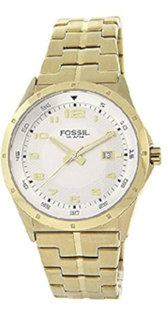 Pulseira de relógio Fossil AM4211 Aço inoxidável Banhado a ouro 24mm
